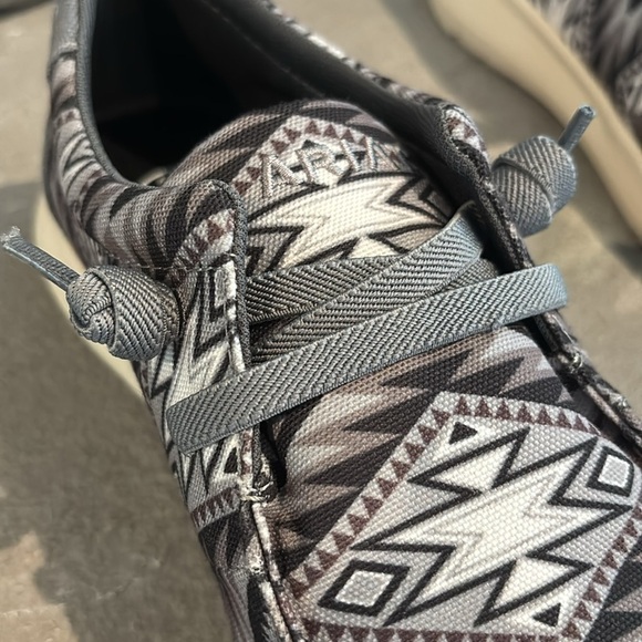 Ariat Hilo Grey Southwestern Charcoal Flex Foam sole, cushioned insole loafer - Picture 2 of 11